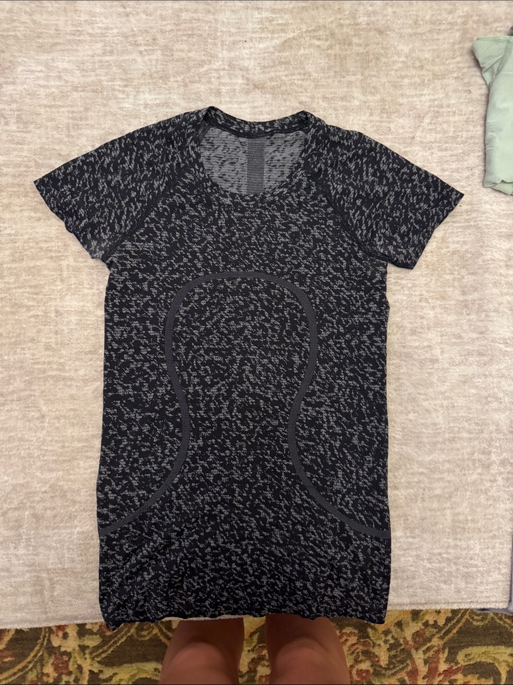 lululemon athletica Black Heather Short-Sleeve Seamless Top